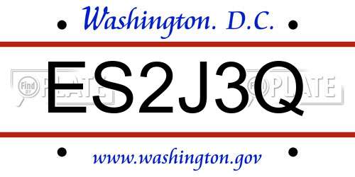 ES2J3Q District Of Columbia License Plate