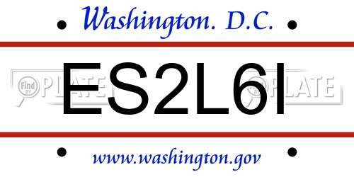 ES2L6I District Of Columbia License Plate