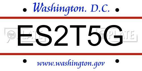 ES2T5G District Of Columbia License Plate