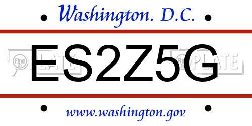 ES2Z5G District Of Columbia License Plate