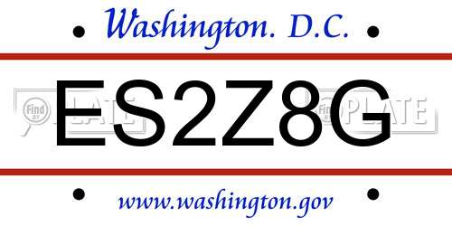 ES2Z8G District Of Columbia License Plate