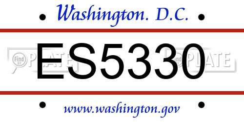 ES5330 District Of Columbia License Plate
