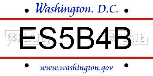 ES5B4B District Of Columbia License Plate