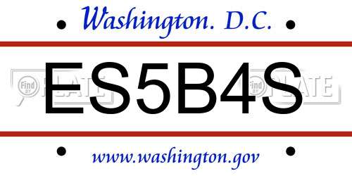 ES5B4S District Of Columbia License Plate