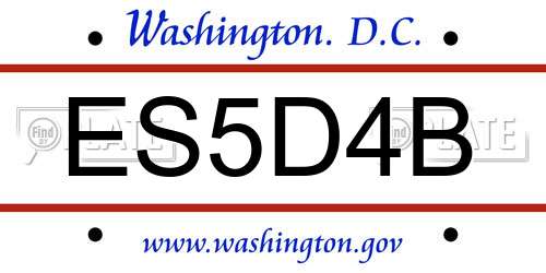 ES5D4B District Of Columbia License Plate