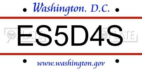 ES5D4S District Of Columbia License Plate