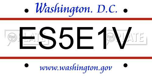 ES5E1V District Of Columbia License Plate