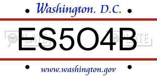 ES5O4B District Of Columbia License Plate