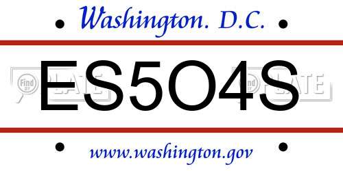 ES5O4S District Of Columbia License Plate