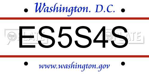 ES5S4S District Of Columbia License Plate
