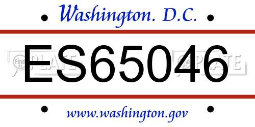 ES65046 District Of Columbia License Plate