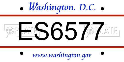 ES6577 District Of Columbia License Plate