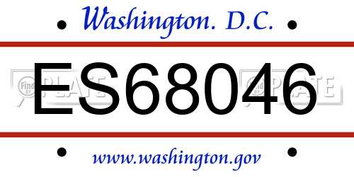 ES68046 District Of Columbia License Plate