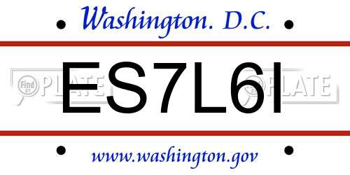ES7L6I District Of Columbia License Plate