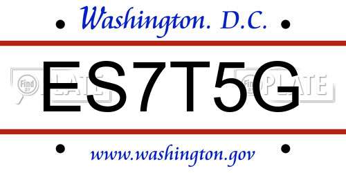 ES7T5G District Of Columbia License Plate