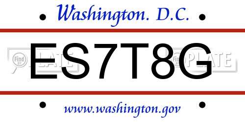 ES7T8G District Of Columbia License Plate