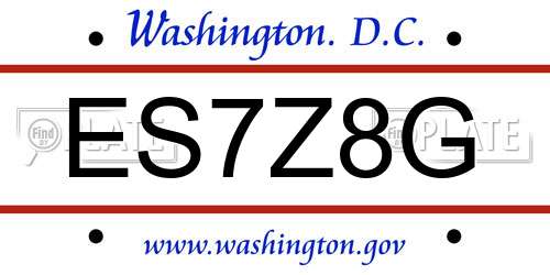 ES7Z8G District Of Columbia License Plate
