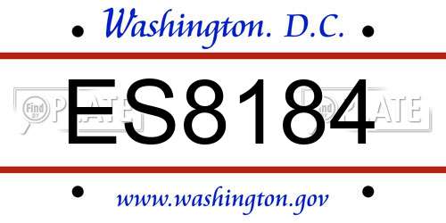 ES8184 District Of Columbia License Plate