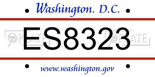 ES8323 District Of Columbia License Plate