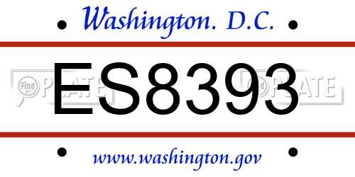 ES8393 District Of Columbia License Plate