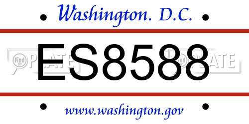ES8588 District Of Columbia License Plate