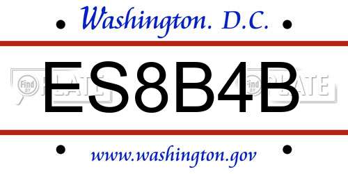 ES8B4B District Of Columbia License Plate