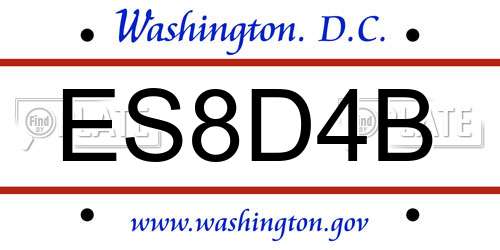ES8D4B District Of Columbia License Plate