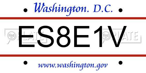 ES8E1V District Of Columbia License Plate