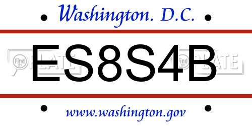 ES8S4B District Of Columbia License Plate