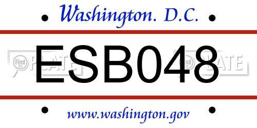 ESB048 District Of Columbia License Plate