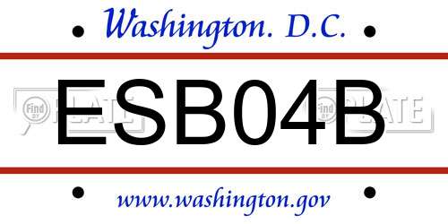 ESB04B District Of Columbia License Plate
