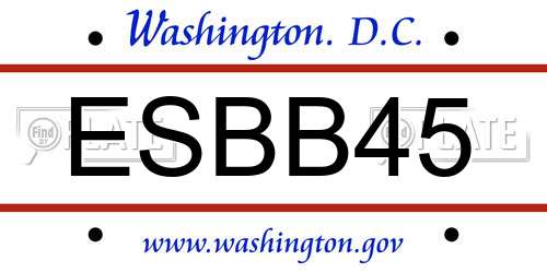ESBB45 District Of Columbia License Plate