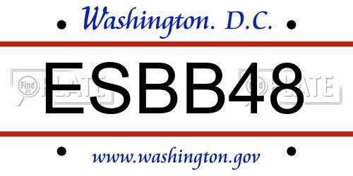 ESBB48 District Of Columbia License Plate