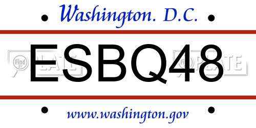 ESBQ48 District Of Columbia License Plate