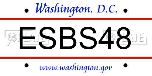 ESBS48 District Of Columbia License Plate