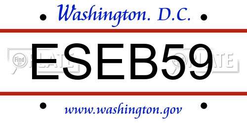 ESEB59 District Of Columbia License Plate