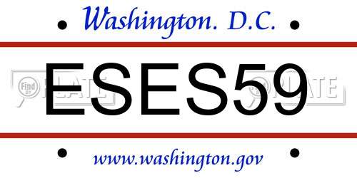 ESES59 District Of Columbia License Plate