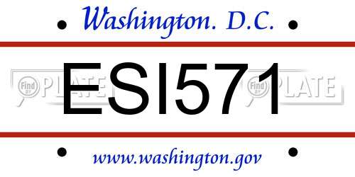 ESI571 District Of Columbia License Plate