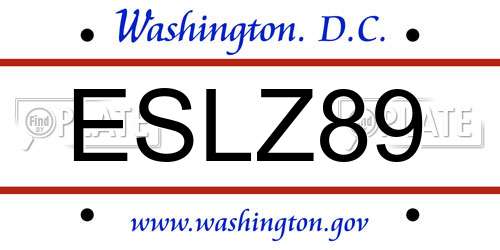 ESLZ89 District Of Columbia License Plate