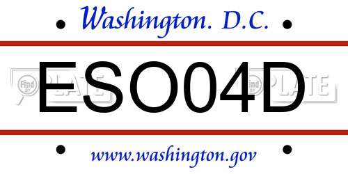ESO04D District Of Columbia License Plate