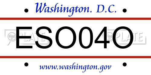 ESO04O District Of Columbia License Plate