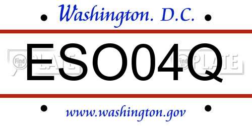 ESO04Q District Of Columbia License Plate