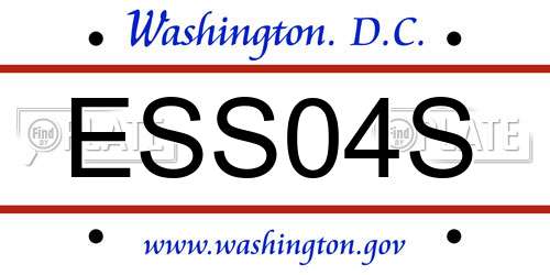 ESS04S District Of Columbia License Plate