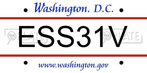 ESS31V District Of Columbia License Plate