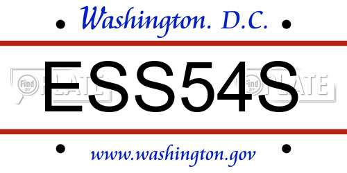ESS54S District Of Columbia License Plate