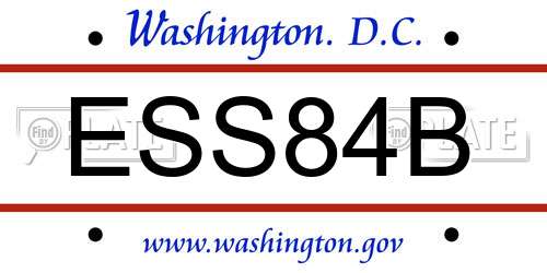 ESS84B District Of Columbia License Plate