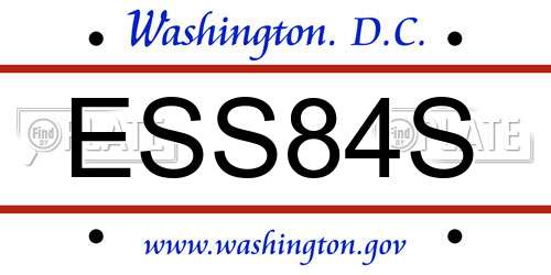 ESS84S District Of Columbia License Plate