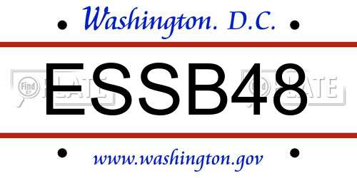 ESSB48 District Of Columbia License Plate