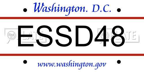 ESSD48 District Of Columbia License Plate