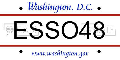 ESSO48 District Of Columbia License Plate